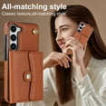 thumbnail image 4 of Allytech Wallet Case for Samsung Galaxy S23 5G (6.1 inch) 2023, Shoulder Crossbody Purse Handbag Lanyard Cover with RFID Blocking Card Slots Magnetic Closure Case for Galaxy S23, Brown, 4 of 10