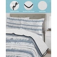 thumbnail image 4 of White Blue Stripe Twin Size Down Alternative Comforter, Lightweight Comforter Quilt Bedding Set with Pillow Shams Abstract Modern Brush Vintage All Seasons Bed Comforter Duvet Insert 68"x86", 4 of 7