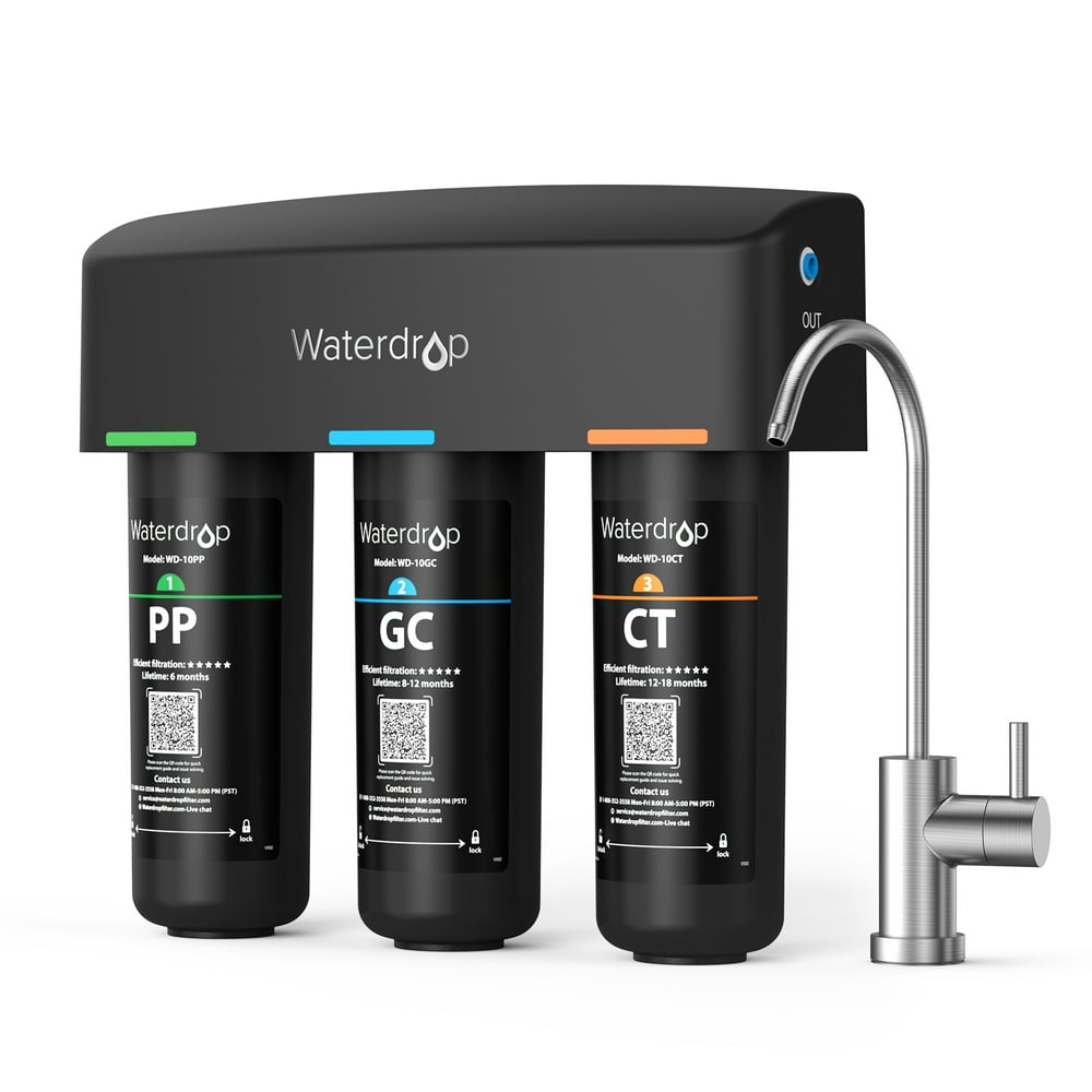 Waterdrop TSB 3Stage High Capacity Under Sink Water Filter, with