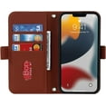 thumbnail image 5 of Crossbody Wallet for iPhone 13 Pro Case with Adjustable Lanyard Strap Credit Card Holder 6.1",PU Leather Handbag Purse Kickstand Make Up Mirror Cover Case for Men Women Girl,Brown, 5 of 14