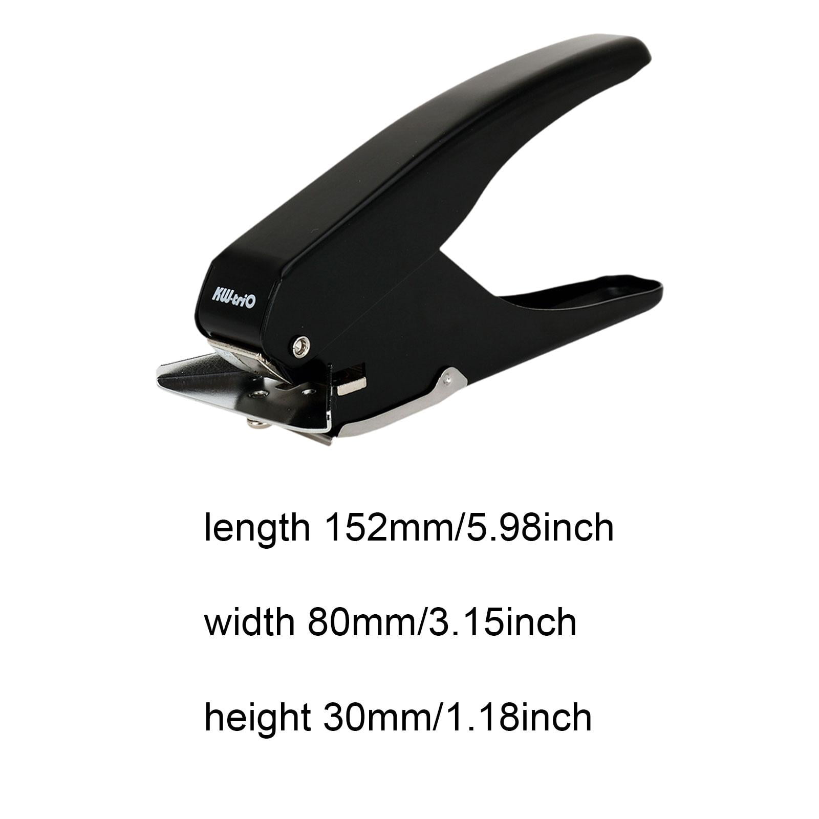 Dualoai Paper Punch Handheld Badge Hole Puncher Reusable Hand Tool Single Round Hole Pliers for Paper Wooden Veneer Luggage Tag Cards