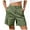 Green, variant on adviicd Bermuda Cargo Shorts for Women Knee Length 6 Pockets Elastic Waist Long Shorts for Summer Casual Green, M