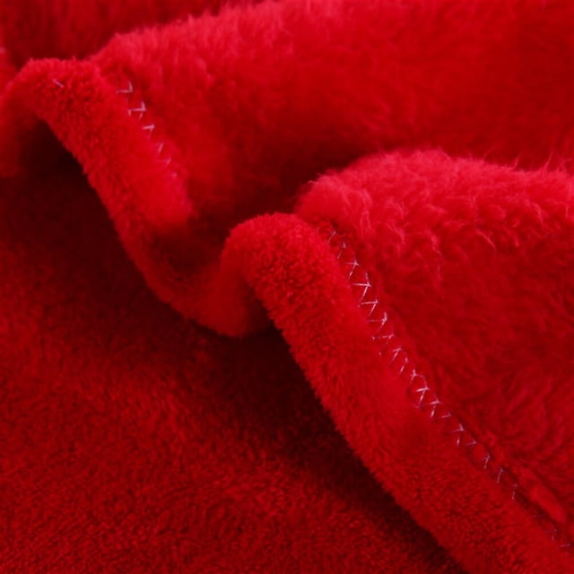 Raindrops Super Warm Red Flannel Bedding Fleece Blanket with Fine Needle Stitching