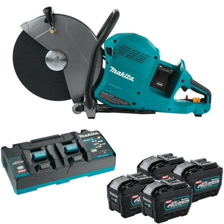 Makita 80V Max (2 x 40V Max) 14-Inch Power Cutter Kit with AFT, Electric Brake, and 4 Batteries