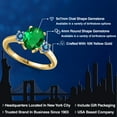 thumbnail image 2 of Gem Stone King 10K Yellow Gold Green Nano Emerald and Persian Blue Moissanite Engagement Ring for Women | 1.96 Cttw | Oval 9X7MM | Gemstone May Birthstone | Size 5, 2 of 6