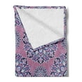 thumbnail image 2 of Purple Mandala Soft Flannel Fleece Throw Blanket, Middle Eastern Oriental with Ornamental Featured Lines, Cozy Plush for Indoor and Outdoor Use, 50" x 70", Dried Rose Pale Blue, by Ambesonne, 2 of 5