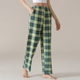 thumbnail image 4 of KyCheLot Plaid Pajama Pants for Women Cotton Soft Elastic Waist Sleep Pants with Pockets Straight Leg Pants, 4 of 5