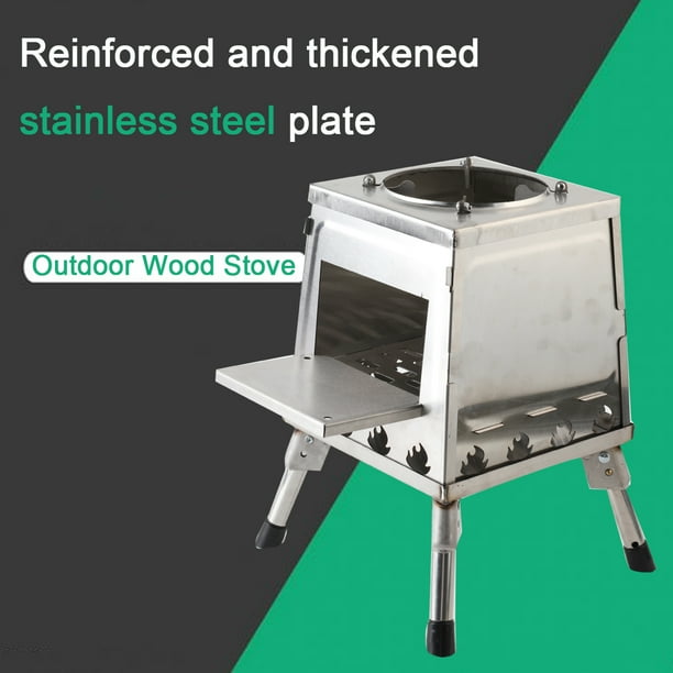 Foldable Leg Stainless Steel Wood Burning Stove Outdoor Camping