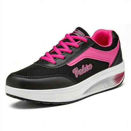 

Women s Shock Absorption Wedge Sneakers Black Outdoor Walks 5.5 - Comfort & Style
