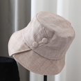 thumbnail image 4 of CoCopeaunts Women Bucket Hat Button Summer Thin Breathable Basin Hat Outdoor Sports Travel Beach Fishermen Hat Irregulars Brim, 4 of 8