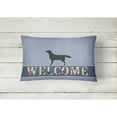 thumbnail image 2 of Carolines Treasures BB5512PW1216 Black Labrador Retriever Welcome Canvas Fabric Decorative Pillow, 12H x16W, multicolor, 2 of 3