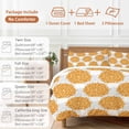 thumbnail image 6 of Abstract Dahlia Bedding Duvet Cover Set Twin Size 4 Pieces Vintage Orange Country Farmhouse Classic Bedding Set with Zipper Closure, 1 Comforter Cover 68x86 Inches 1 Flat Sheet & 2 Pillow Cases, 6 of 7