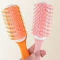 thumbnail image 3 of KCAHPAN 9 Row Cushion Nylon Hair Brush Travel Detangling Brush Comb for Separating, 3 of 14