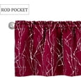 thumbnail image 2 of Kitchen Curtains 36 Inch Length Sets with Valance, 3 Piece Rod pocket Thermal Insulated Room Darkening Blackout Curtains For Kitchen, Bedroom And Bath Room(52X18+26X36 Inch, Burgundy Red,3 Pieces), 2 of 6