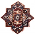 thumbnail image 1 of homeroots home decor 396154 5’ Maroon and Blue Medallion Area Rug, 1 of 1