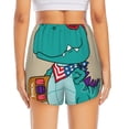 thumbnail image 4 of Goofa Cool Dino Playing Skateboard Printed Women 2 in 1 Running Shorts,Quick Dry Athletic Workout Shorts,High Waisted Athletic Shorts with Liner Pockets-Small, 4 of 9