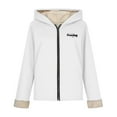 thumbnail image 7 of Winter Jackets For Women Hooded Full Zip Long Sleeve Print Fleece Coat Velvet Casual Thermal Warm Outwear With Pockets (XL, White-A), 7 of 7