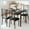 Black, variant on 5-Piece Dining Table Set for 4, Space-Saving Kitchen Table and Chairs with Cushions, Metal Frame, Dining Table with 4 Chairs for Small Space, Black