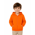 thumbnail image 3 of HILEELANG Kids 4-12Y Cotton Blend Full-Zip Hoodie, Lightweight Solid Sweatshirt with Front Pockets, Orange, 3 of 8