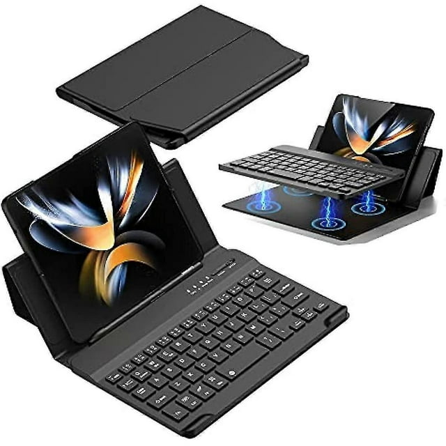 Leather Fold Stand Case Keyboard Compatible With Samsung Galaxy Z Fold 4, Bluetooth Wireless Keyboard Portable Keyboard High quality Gift
