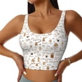 thumbnail image 2 of Lsque Coffee Printed Women'S Sports Bra, Compression, Moisture Wicking, High-Impact Sports Bra For Women,Supportive sports bra-, 2 of 9