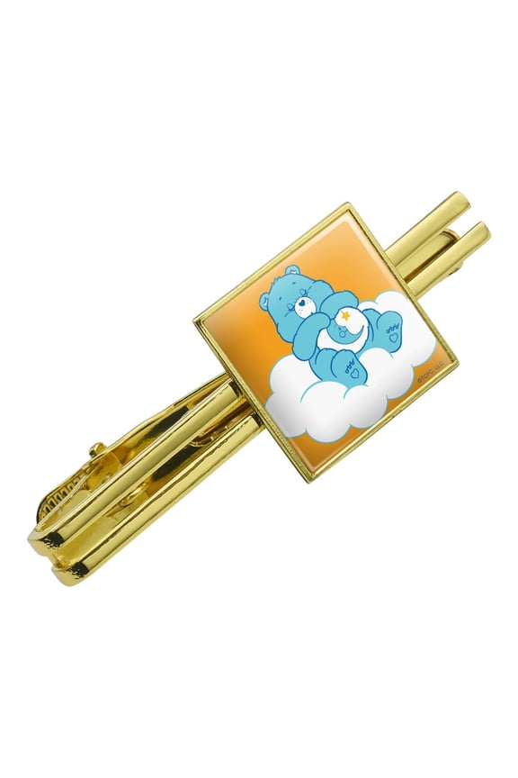 Care Bears Bedtime Bear Square Tie Bar Clip Clasp Tack- Silver or Gold