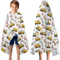 thumbnail image 3 of Cartoon Construction Vehicles Road Cones White Pattern Hooded Bath Towel，60"x35" for Ages 3 To 12 Kids, Quick Dry Lightweight Soft Microfiber Hood Beach Towel Cover Up for Kids, 3 of 7