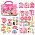 thumbnail image 1 of Kids Afternoon Tea Pretend Play Set – Kitchen Tableware, Tea & Food Toys with Storage Case, 1 of 8