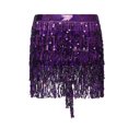 thumbnail image 6 of KOMOO Women Boho Sequin Tassel Skirt Fringe Belly Skirt Rave Party Dance Miniskirt, 6 of 7