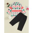 thumbnail image 4 of Wassery Kids Boys Christmas Outfits 6M 12M 18M 24M 3T 4T Toddler Boy Snowflake Deer Christmas Tree Print Long Sleeve Bowtie Shirts and Long Pants 2Pcs Baby Boys Clothes Set, 4 of 8