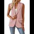 thumbnail image 2 of Chaleco Sin Mangas de Verano para Mujer, Estilo Informal, para Oficina, con Bolsillos. Rosa S, 2 of 9