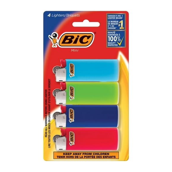 BIC® Mini Pocket Lighters, 4 pack