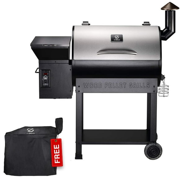 Z GRILLS ZPG-7002E 694 sq. in. Wood Pellet Grill & Smoker 8-in-1 BBQ Stainless Steel