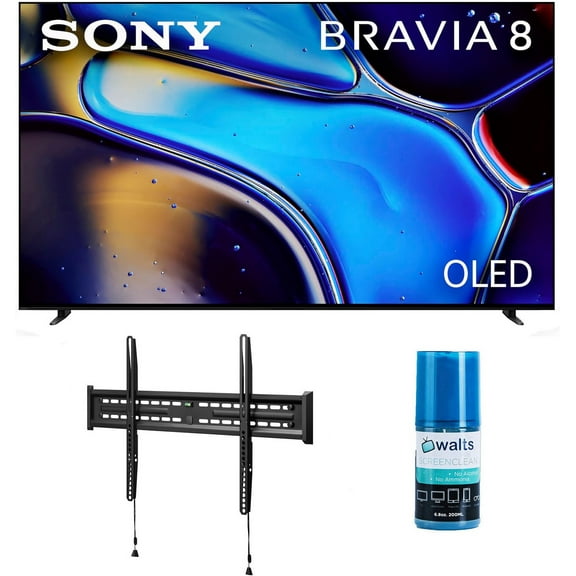 Sony K77XR80 77 Inch IMAX Enhanced Bravia OLED 4K HDR Google TV with a Walts TV FIXED-MOUNT-43-90 TV Mount for 43"-90" Compatible TVs and Walts HDTV Screen Cleaner Kit (2024)