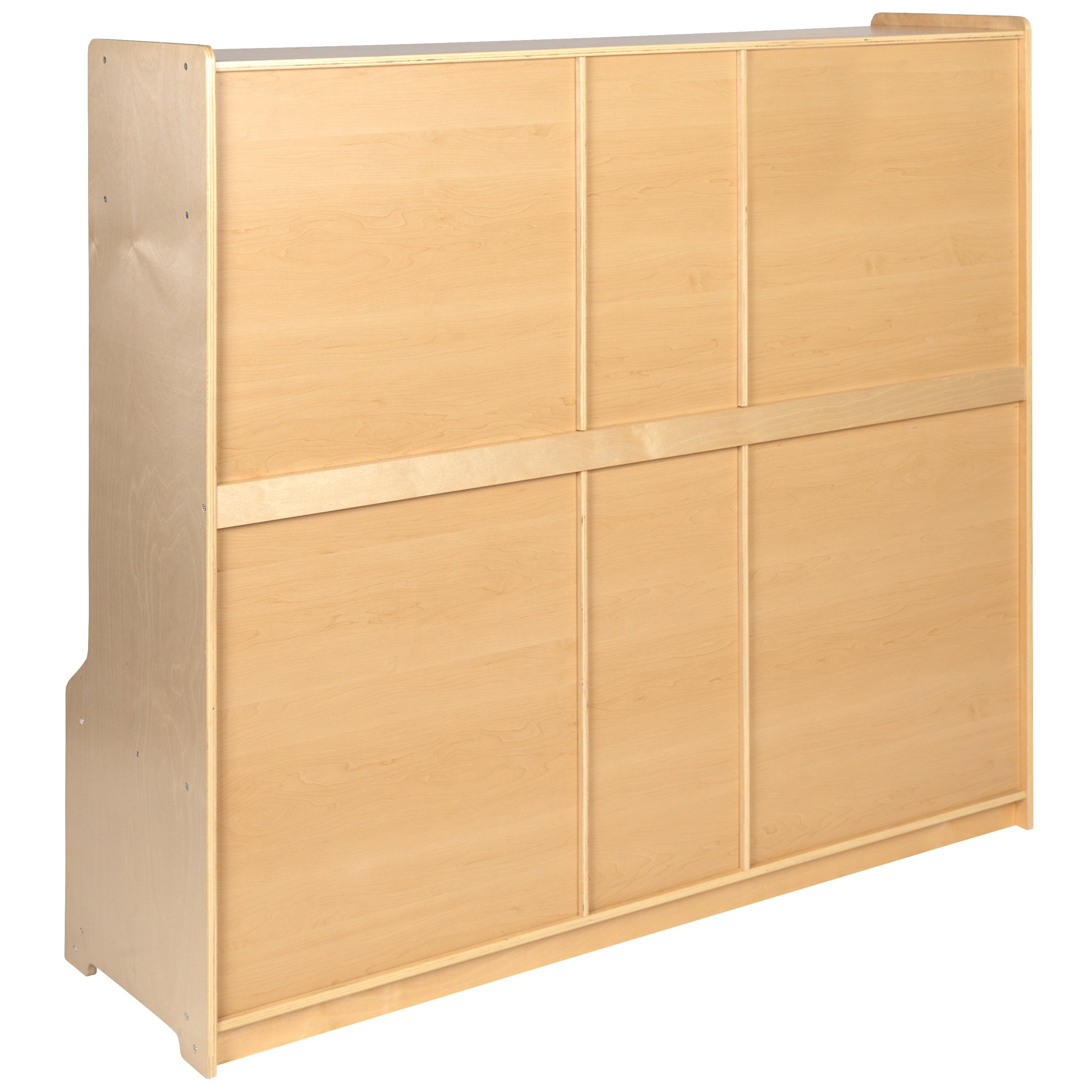 Emma + Oliver Wood 5 Section School Coat Locker with Bench, Cubbies and  Storage Organizer Hook 