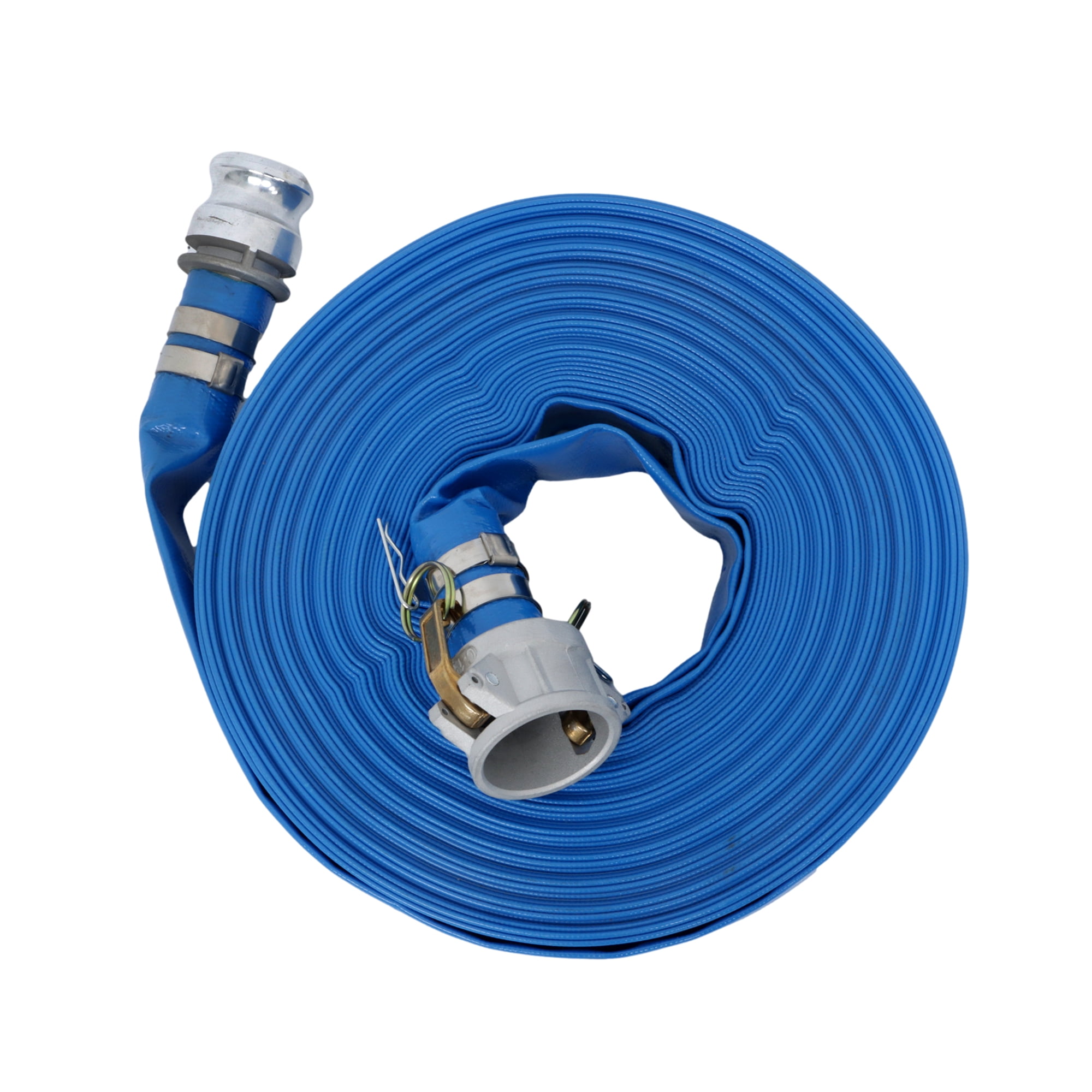 1-1/2" x 25/50/100FT Pool Backwash Hose W/Aluminum Pin Lug Fittings PVC Lay Flat