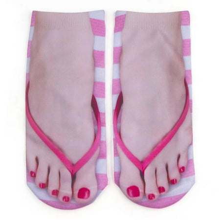

Unisex Cute Ankle Socks Funny for Butterfly Foot Beach Flip Flops 3D Printed Hos