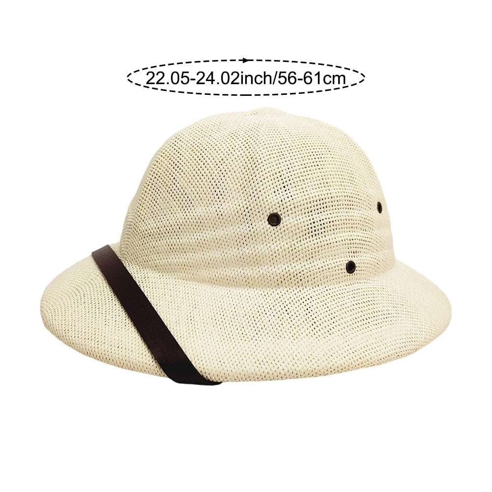 Jiibva Straw Helmet Pith Sun Hat For Men Women Pith Hat Summer Hat Vietnam Hat Jungle Cap
