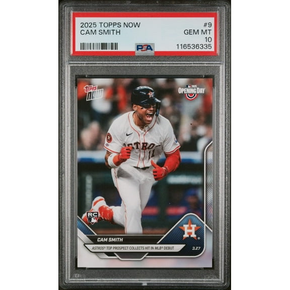 Graded 2025 Topps Now Cam Smith #9 Rookie RC Baseball Card PSA 10 Gem Mint