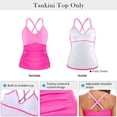thumbnail image 4 of RELLECIGA Women's V Neckline Tankini Top Bathing Suits Ruched Swimwear, 4 of 11