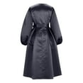 thumbnail image 4 of Oplxuo Satin Swing Cocktail Midi Dresses for Women Elegant Puff Sleeve Button Front A-Line Formal Party Prom Dress, 4 of 5