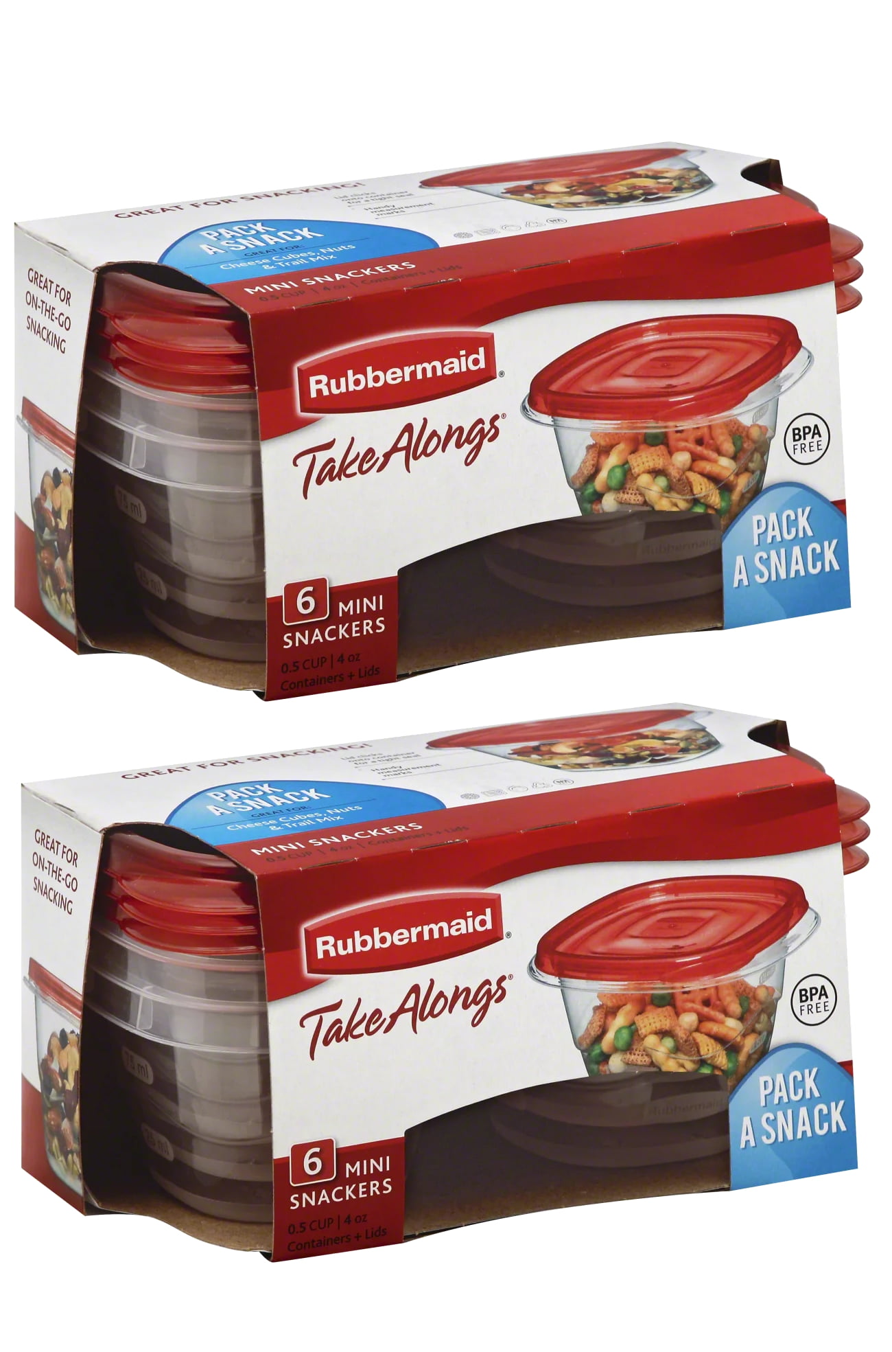 Rubbermaid Take Alongs Mini Snackers 4 0z 6 containers 