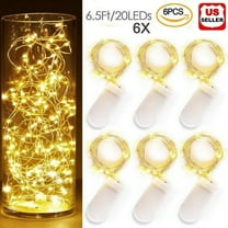 6pcs 20 LEDs Battery Operated Mini LED Copper Wire String Fairy Lights Decor US