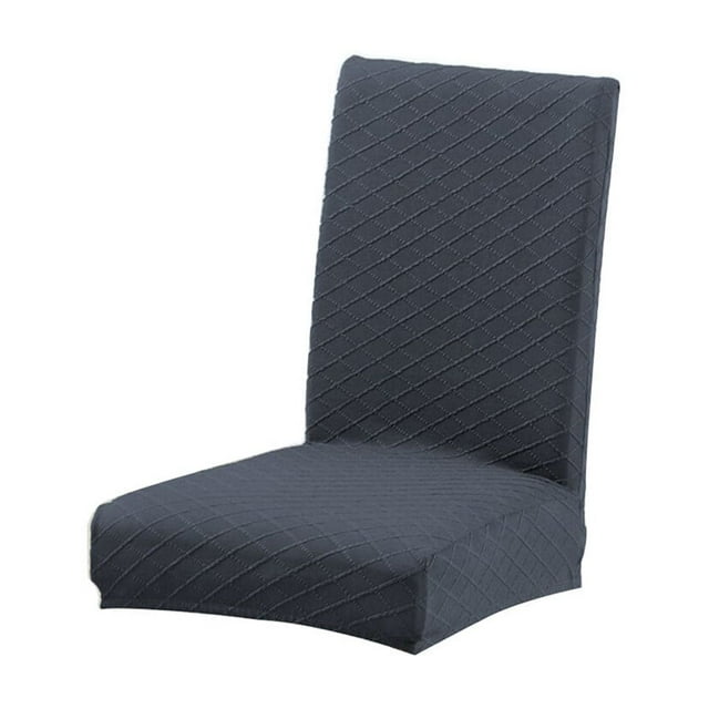 Housse de Chaise de Salle à Manger Solide Confortable Universel Résistant à l'Usure Décor à la Maison Rotation Housse Résistant à l'Usure Forme de Diamant Style Simple Gaine de Protection Gris