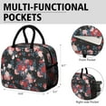 thumbnail image 6 of Lunch Bag Lunch Box for Women Reusable Insulated Lunch Cooler Bags,Large Capacity for Work Travel Picnic,Water-Resistant Pioneer Colorful Floral Lunch Tote Bag Gifts for Woman Mom Black, 6 of 6
