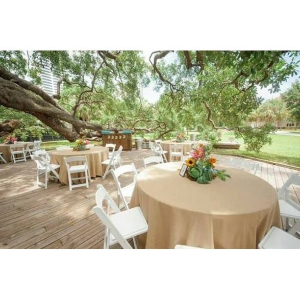 108 Round Natural Burlap Tablecloth Table Cover Wedding Party Catering Com 108 Round Natural Burlap Tablecloth, Burlap Table Runner On Round Table