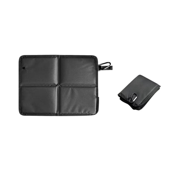 Portable Waterproof Folding Seat Cushion with Carabiner, Thick Oxford Fabric & Pearl Cotton Core for Outdoor Hiking, Camping, Fishing, Picnic, Light & Comfortable,Black