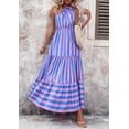 thumbnail image 4 of Vestido Maxi PRETTYGARDEN con Nudo, Un Hombro, Sin Mangas, Talla L - Azul Rosa, 4 of 7