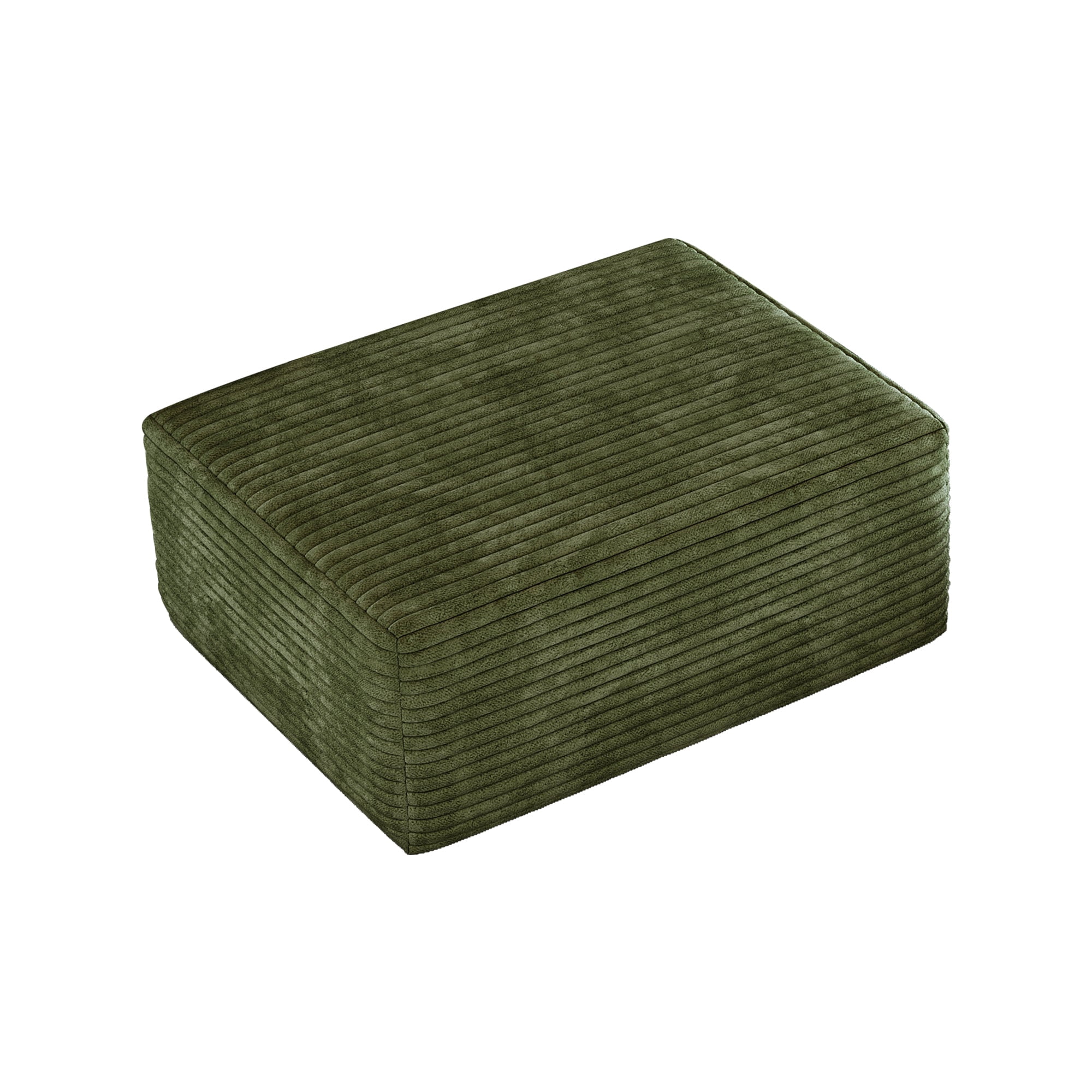 Sailvan Ottoman, Foot Stool Sofa Ottoman for Living Room & Bedroom, No Assembly Required, Plush Corduroy Fabric, Green