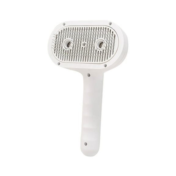 Cat Steam Brush, 2 Spray Nozzles for Shedding & Grooming, Self-Cleaning Brushes for Cats & Dogs, Pet Hair Removal Tool with Release Button(White)